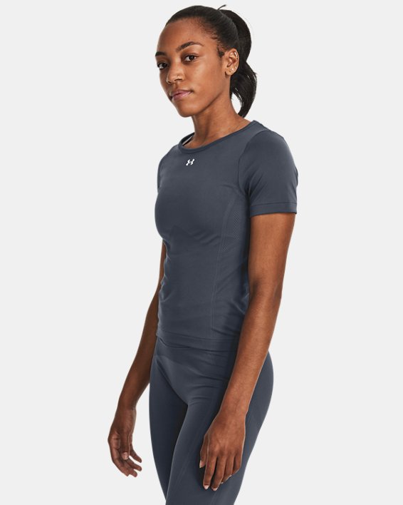 Women's UA Train Seamless Short Sleeve in Gray image number 0